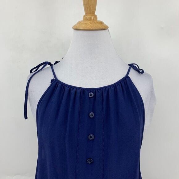 Quiksilver Blouson Silk Dress S Small Shirred Waist Tie Straps Beach Cover Up - Picture 3 of 16